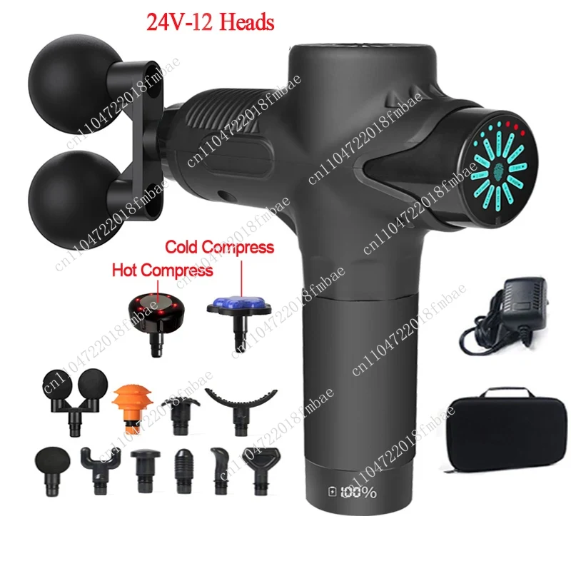 Electric Massage Gun Deep Tissue - 24V profesyonel sıcak ve soğuk kompresyonlu