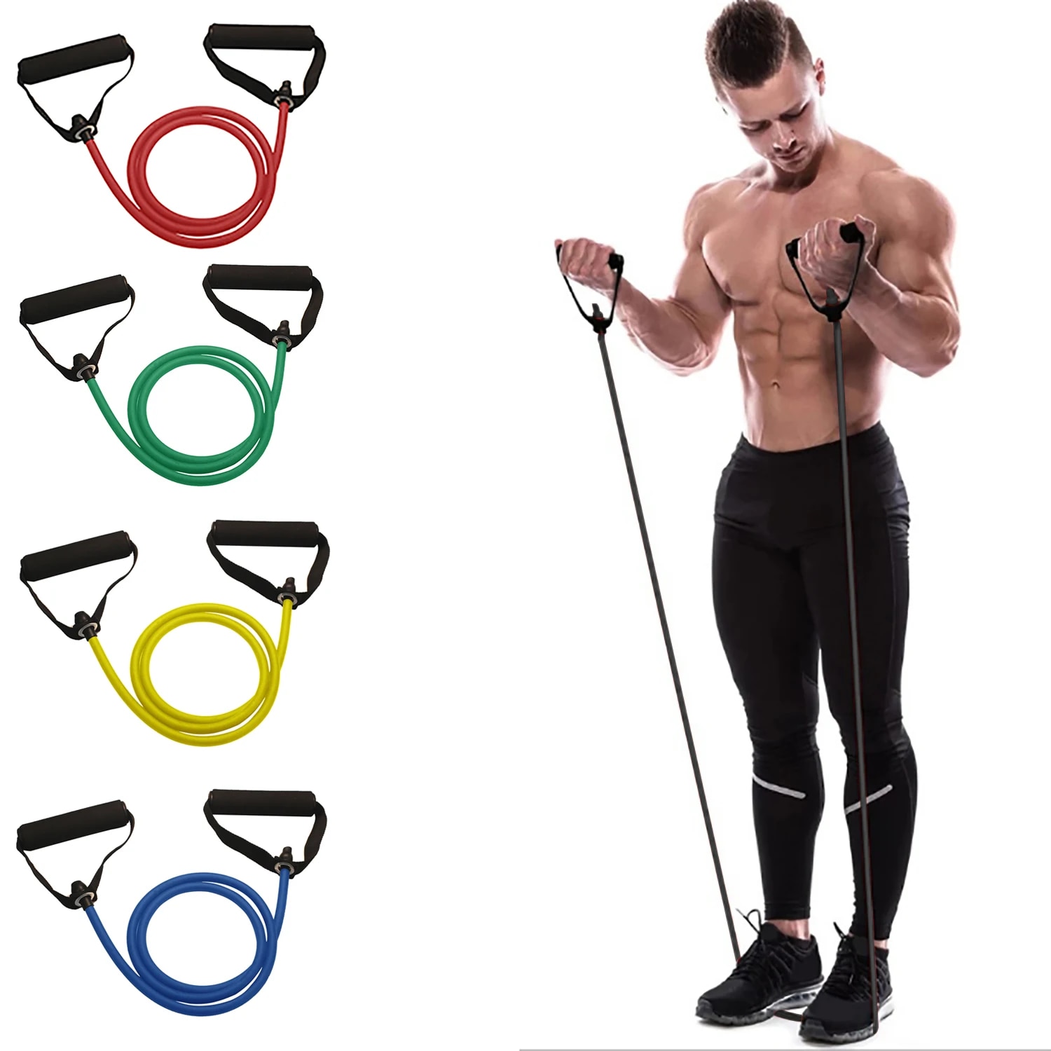 Saplı Direnç Bantları, Egzersi - Resistance Bands Set With Handles incelemesi ve fiyatı
