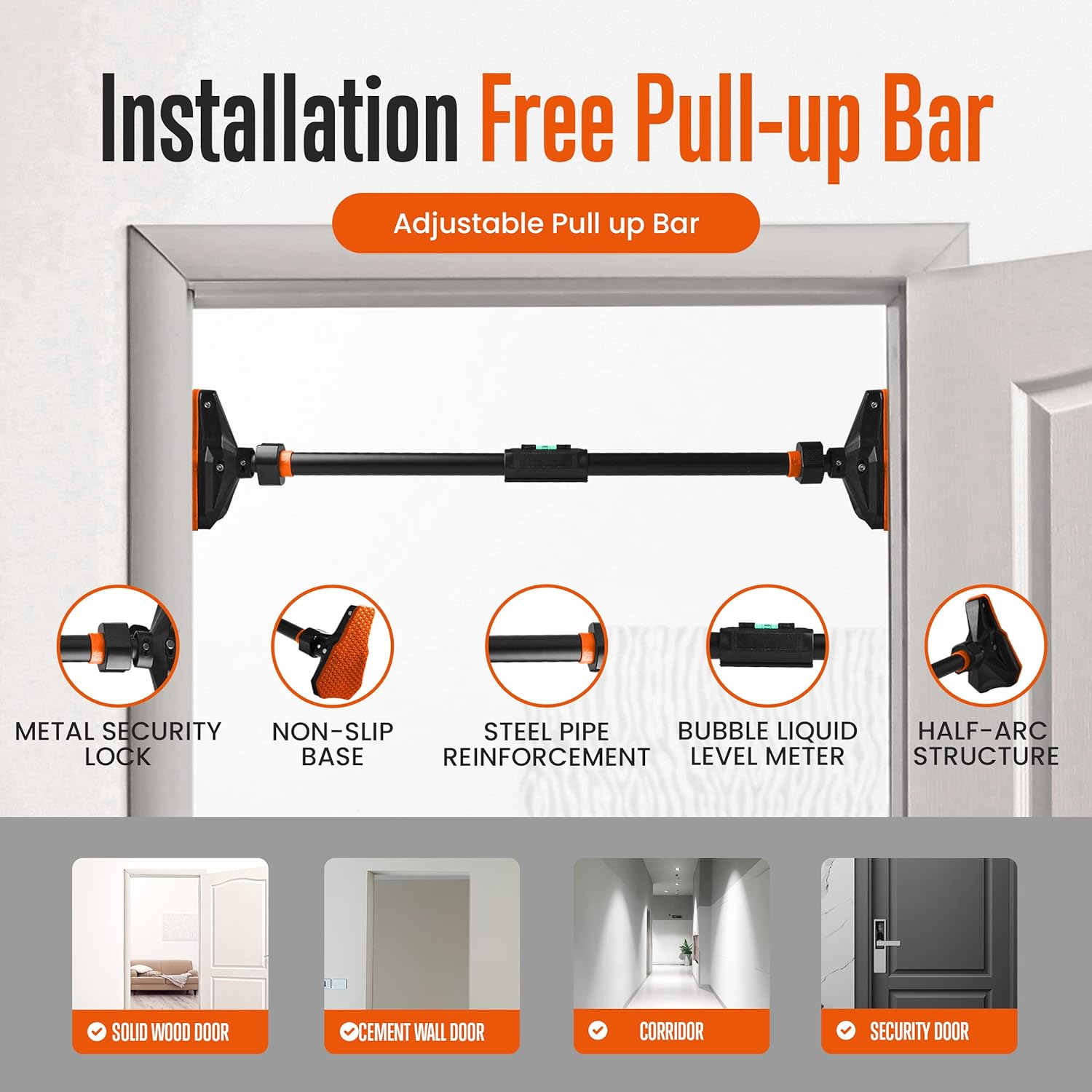 Kapı Kasası için Vidasız, Ayar - Door Pull Up Bar No Screw incelemesi ve fiyatı