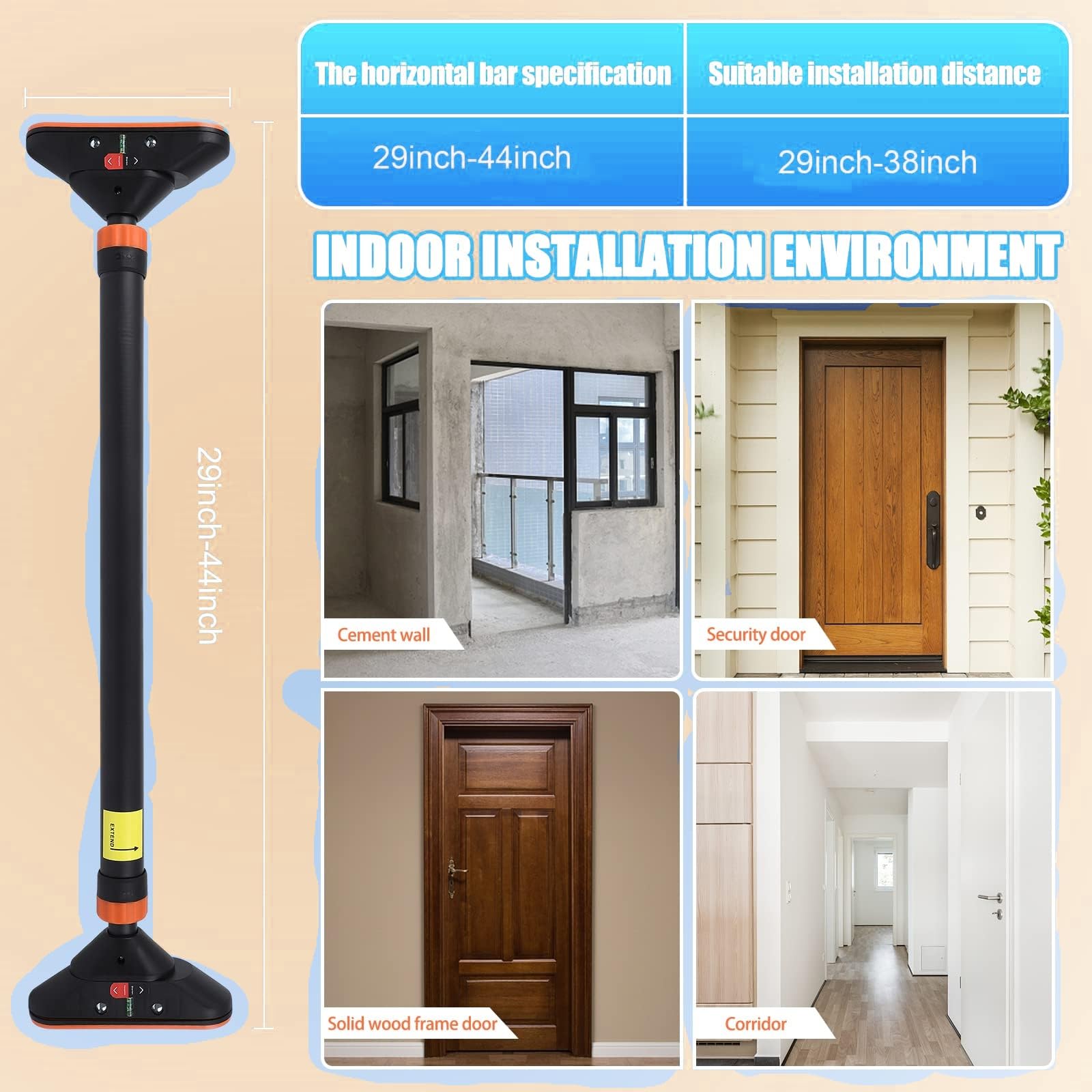 Ayarlanabilir Kapı Çubuğu - 44 - Door Pull Up Bar No Screw incelemesi ve fiyatı